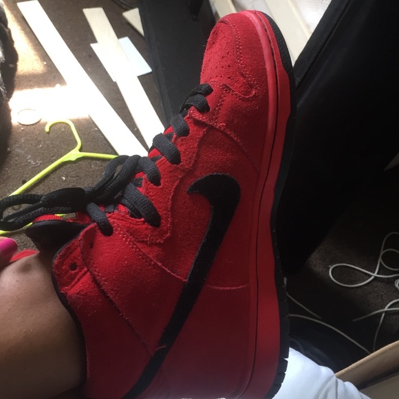 Nike red suede SB Dunks