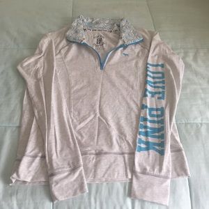 PINK grey crew neck