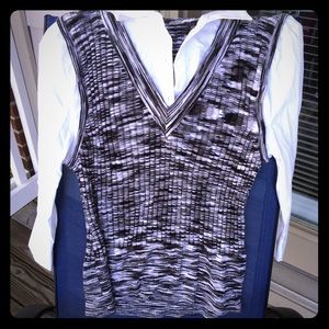 Faux sweater vest shirt