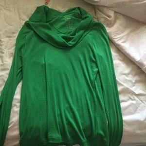 Green cowl neck sweater