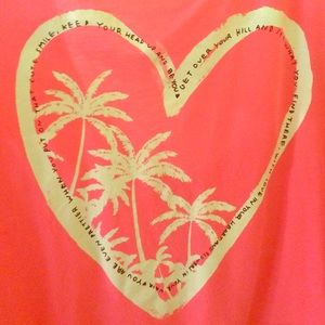 pink open back tank top with palm trees!