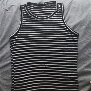 Brandy Melville Black and White Striped Tank