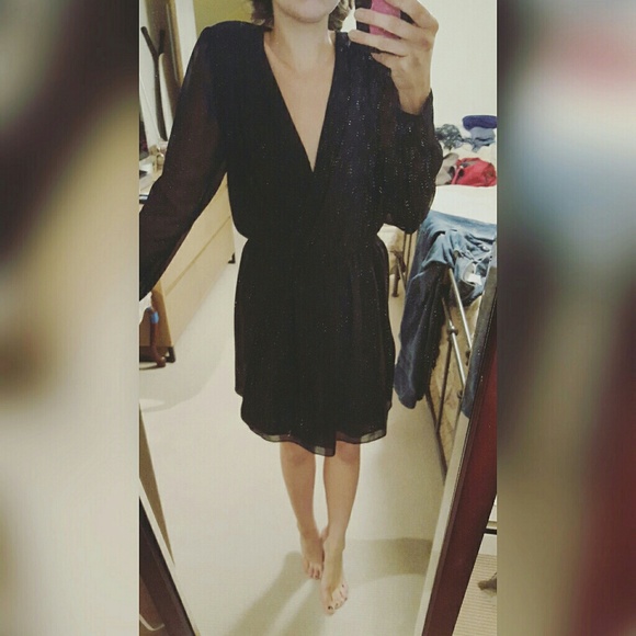 BCBG Black Surplice Dress