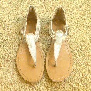 tan sparkly sandals!
