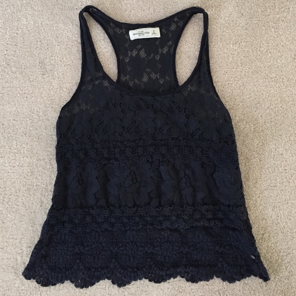 Abercrombie and Fitch navy blue crop top