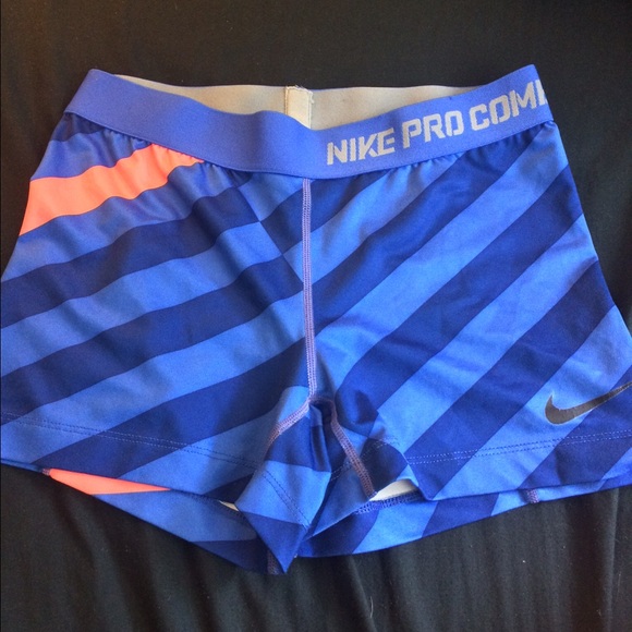 medium blue and orange nike pro combats