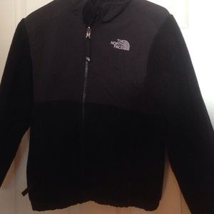 North Face black fleece jacket.  Girls M