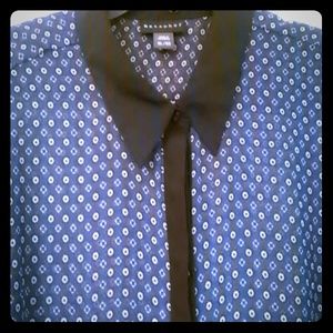 Sears Sheer, Blue, Button down Top