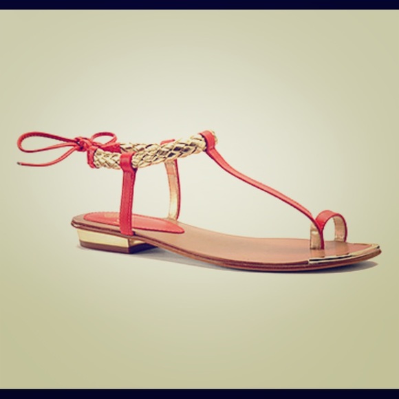 GOLD and ORANGE Summer sandals