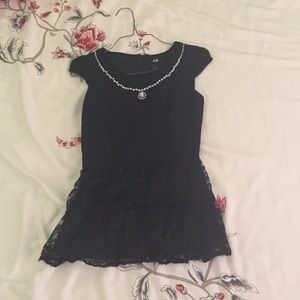 H&M Black Ruffled Shirt