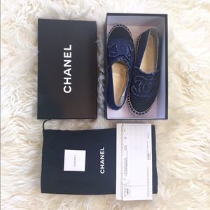 Chanel denim blue espadrilles