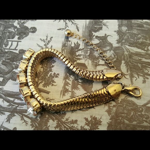 🍓SOLD🍓Pink Rhinestone Bracelet Thick Herringbone - Picture 4 of 4