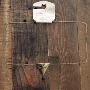 Gold "Just Breathe" necklace