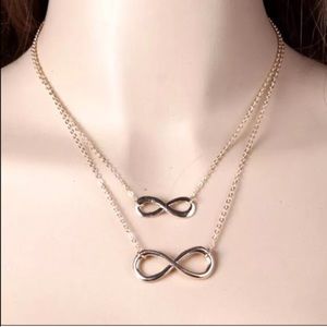 Infinity bracelet & necklace and ankelt set