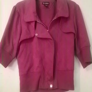 Plum purple Moto jacket styled shrug