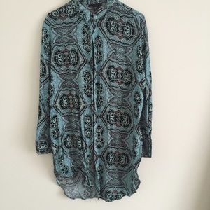 H&M tribal print button up