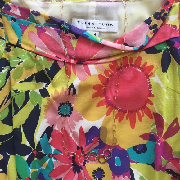 Trina Turk flower print dress, size 4 - Picture 2 of 2