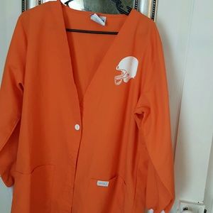 Orange scrub jacket