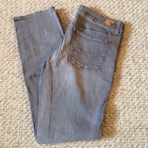 American Eagle Straight Leg Grey Jeans