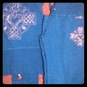 Bcbg hooded  jacket and pants w/rhinestone details