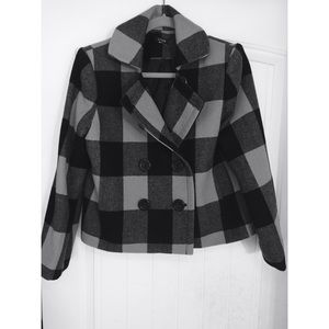 J Crew plaid pea coat
