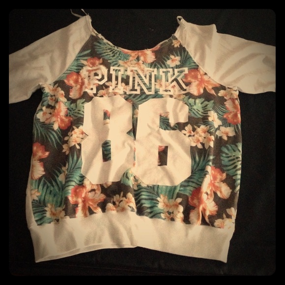 Victoria's Secret Floral boatneck sweatshirt