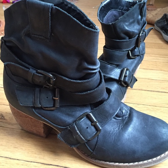 Leather moto style boots