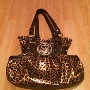 Kathy Van Zeeland leopard print shoulder bag