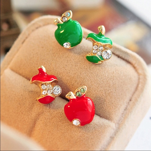_Red Apple Earrings - Picture 4 of 4