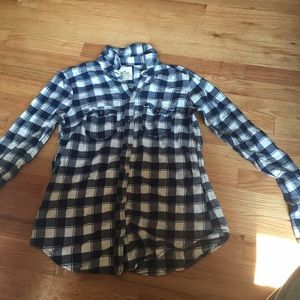 Hollister blue and white flannel