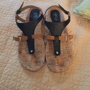 Brown black sandals