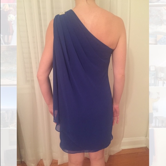 Royal Blue Caché Asymmetrical Dress - Size 2 - Picture 2 of 3