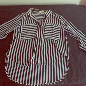 Super cute high low striped blouse