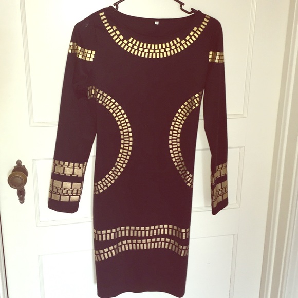 Black and gold dress