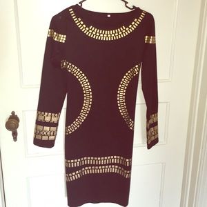 Black and gold dress