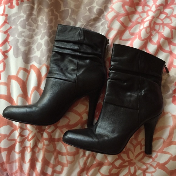 Black leather boots