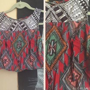 Tribal Aztec crop top