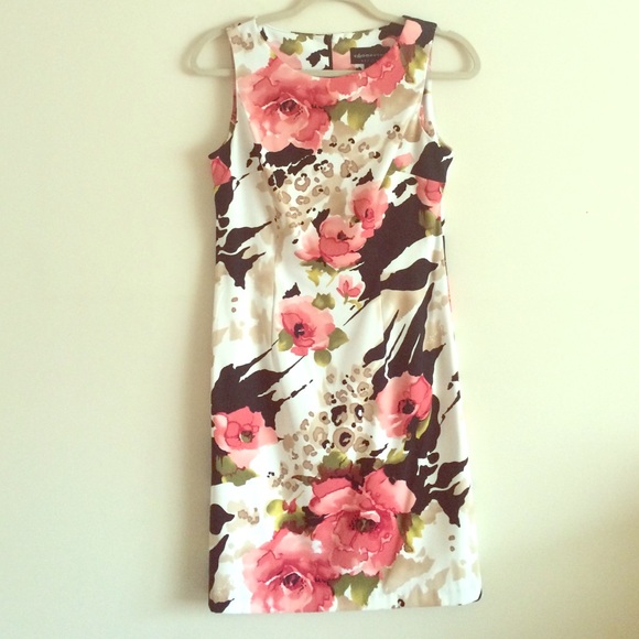 Abstract floral business casual dress