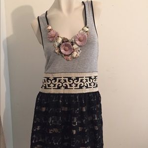 Unique vintage inspired tank lace dress