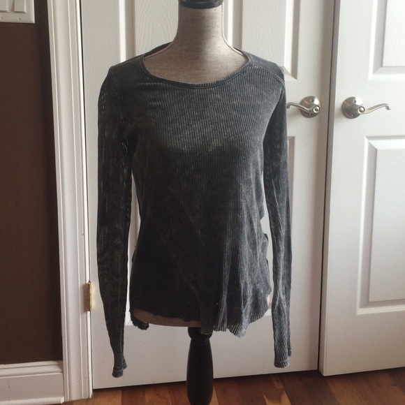 NWOT Free People Dark Gray Long Sleeve Tee