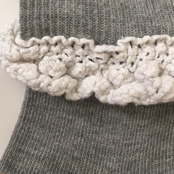 Grey Crew Ruffle Socks - Picture 2 of 4