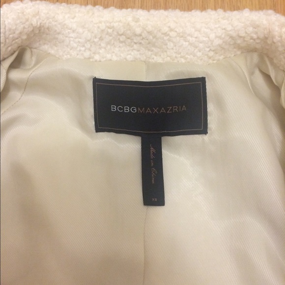 BCBGMaxAzria Fully Lined Ivory Wool Jacket X-Small - Picture 3 of 7