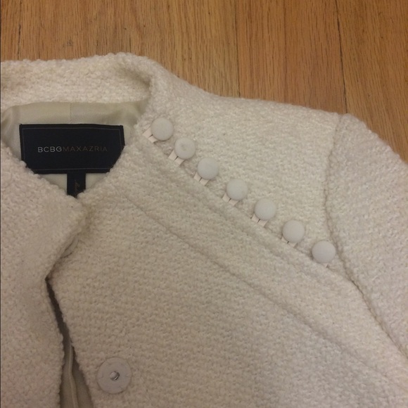 BCBGMaxAzria Fully Lined Ivory Wool Jacket X-Small - Picture 4 of 7