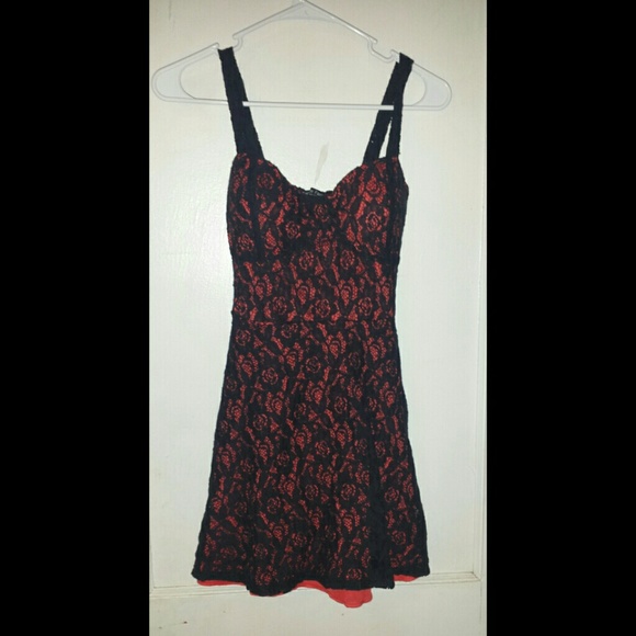 Red and black dress