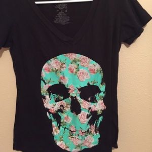 Low cut sugar skull top