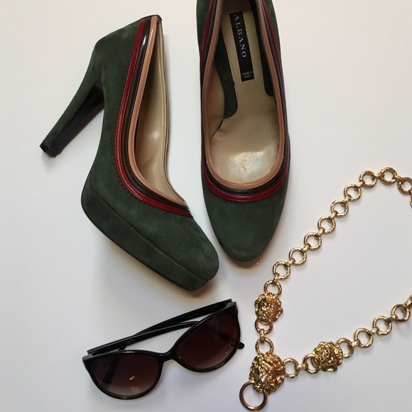 Shoes - Green suede Albano pumps . Brand new