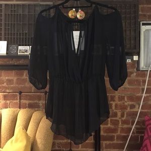 sheer black (boutique) top- size small