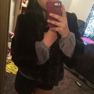 Faux fur coat