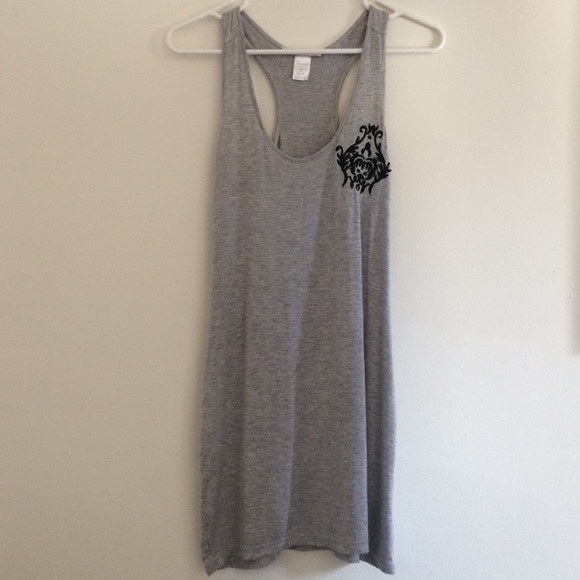 Embroidered grey tank - Picture 1 of 2