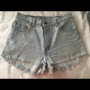 Levi denim high waisted shorts
